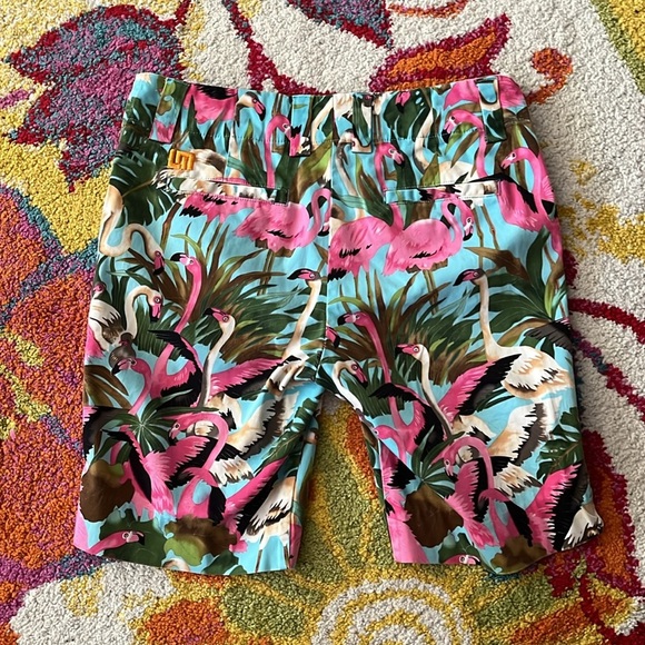 WOMENS SIZE 4 LOUDMOUTH FLAMINGO 9” GOLF SHORTS - Picture 5 of 5